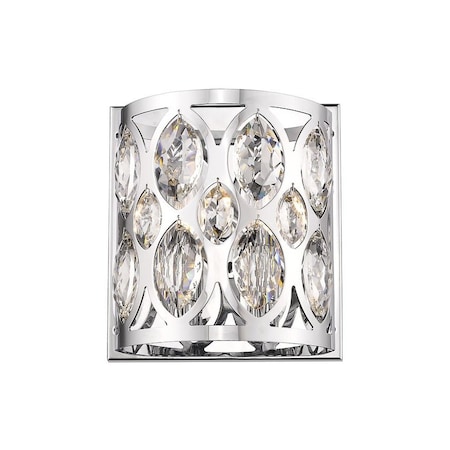Z-Lite Dealey 2 Light Wall Sconce, Chrome & Clear 6010-2S-CH